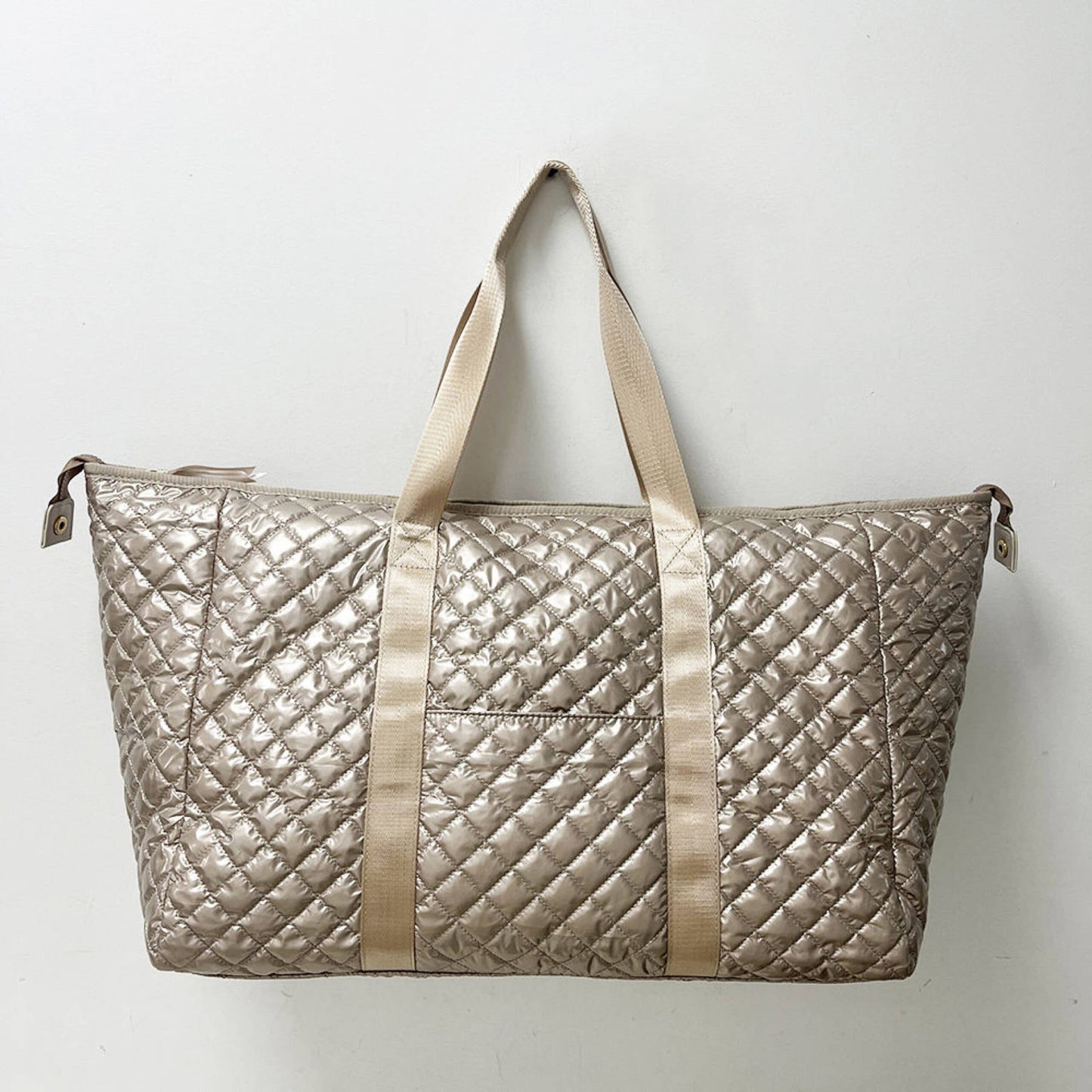 Diamond Gold Metallic Patent Weekender