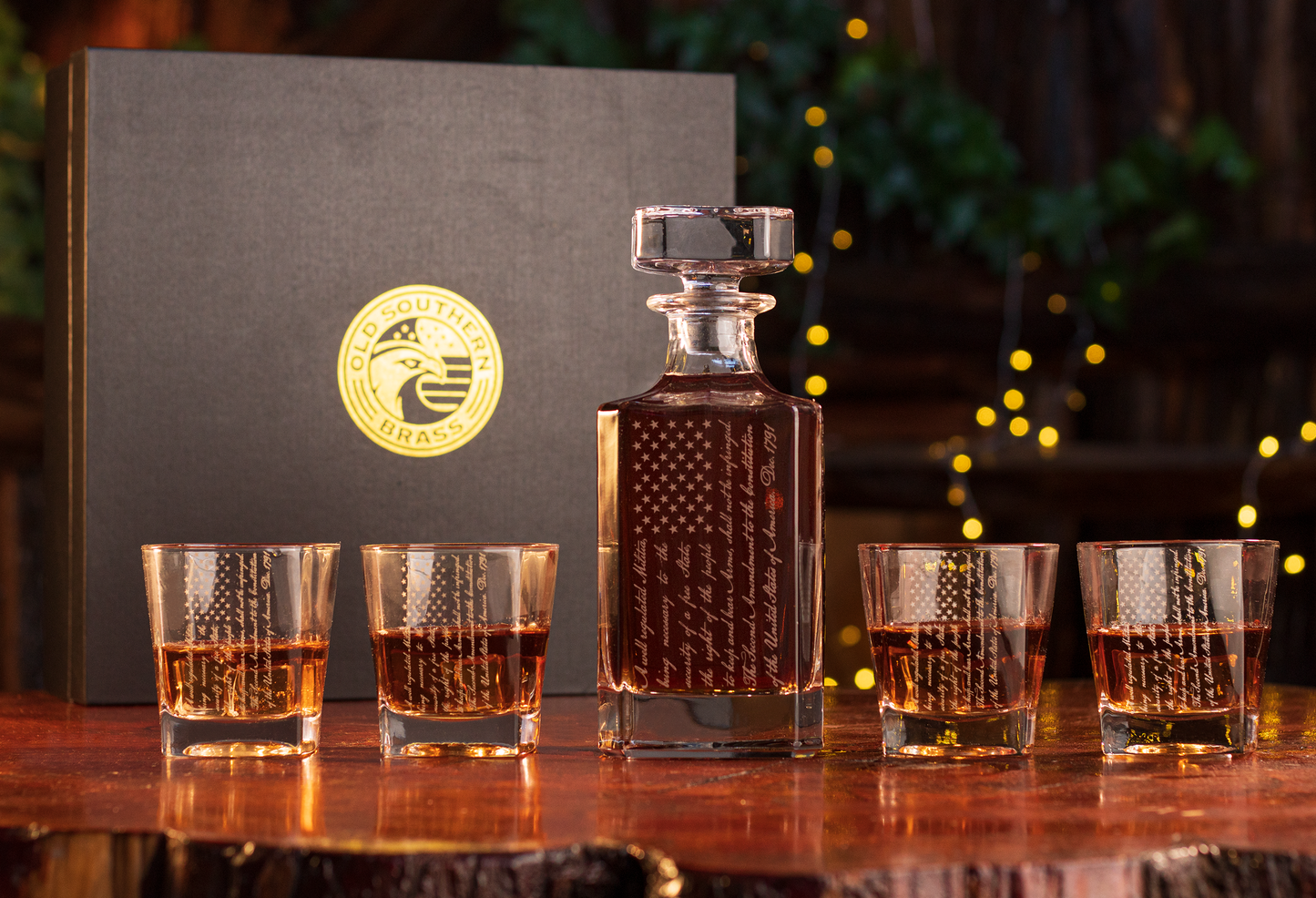 2nd Amendment Decanter Whiskey Glass Gift Set