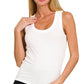 `Ribbed Scoop Neck Tank Top
