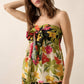Two-Tone Floral Convertible Flyaway Halter Top