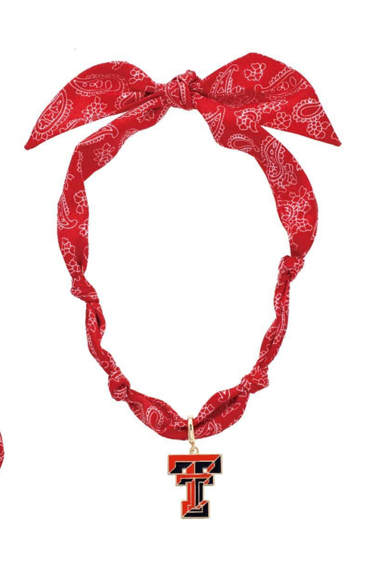 Texas Tech Logo Bandana Scarf Necklace