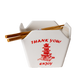 Pagoda Takeout Box Ceramic Serving Bowl with Chopsticks (16 oz)