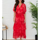 Splatter Print Tiered Dress