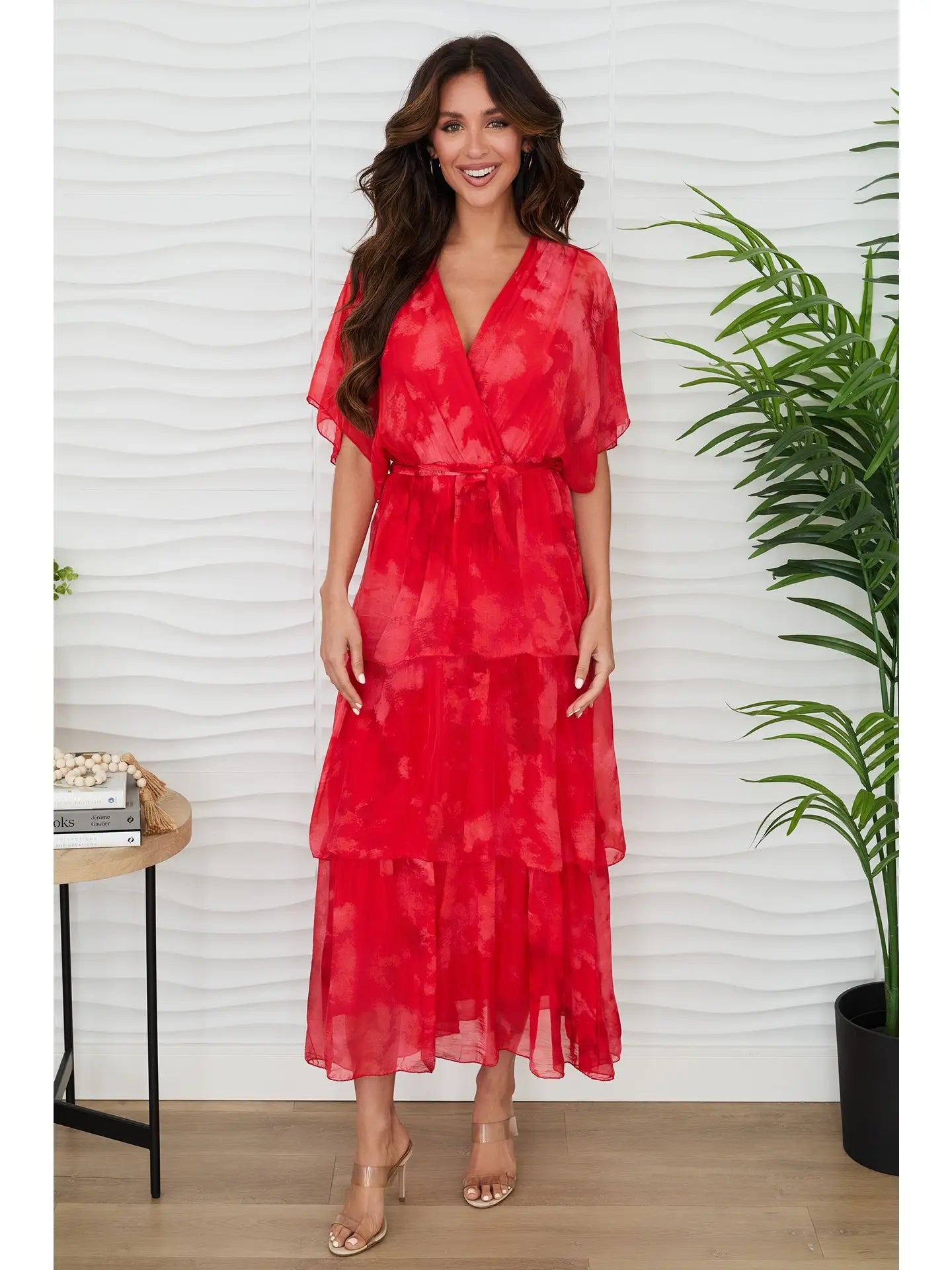 Splatter Print Tiered Dress