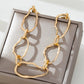 Artisanal Hammered Organic Link Necklace GOLD