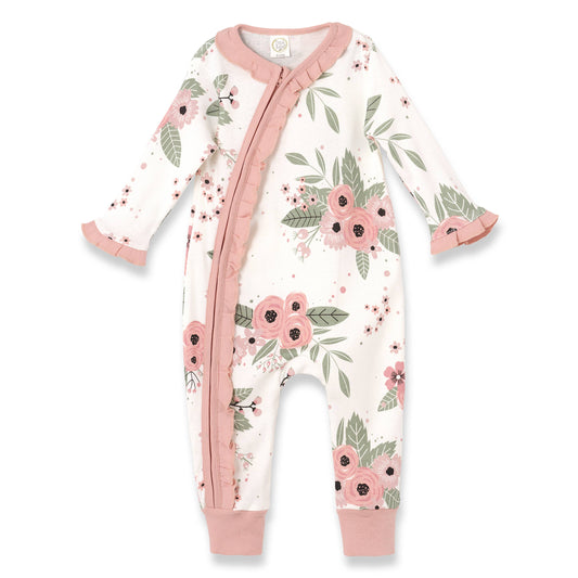 Baby Girl's Jardin Cotton Zippered Romper