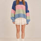 Pastel Colorblock Knit Sweater in Blue Multi