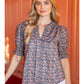 Smocked Short Puff Sleeve Floral Top