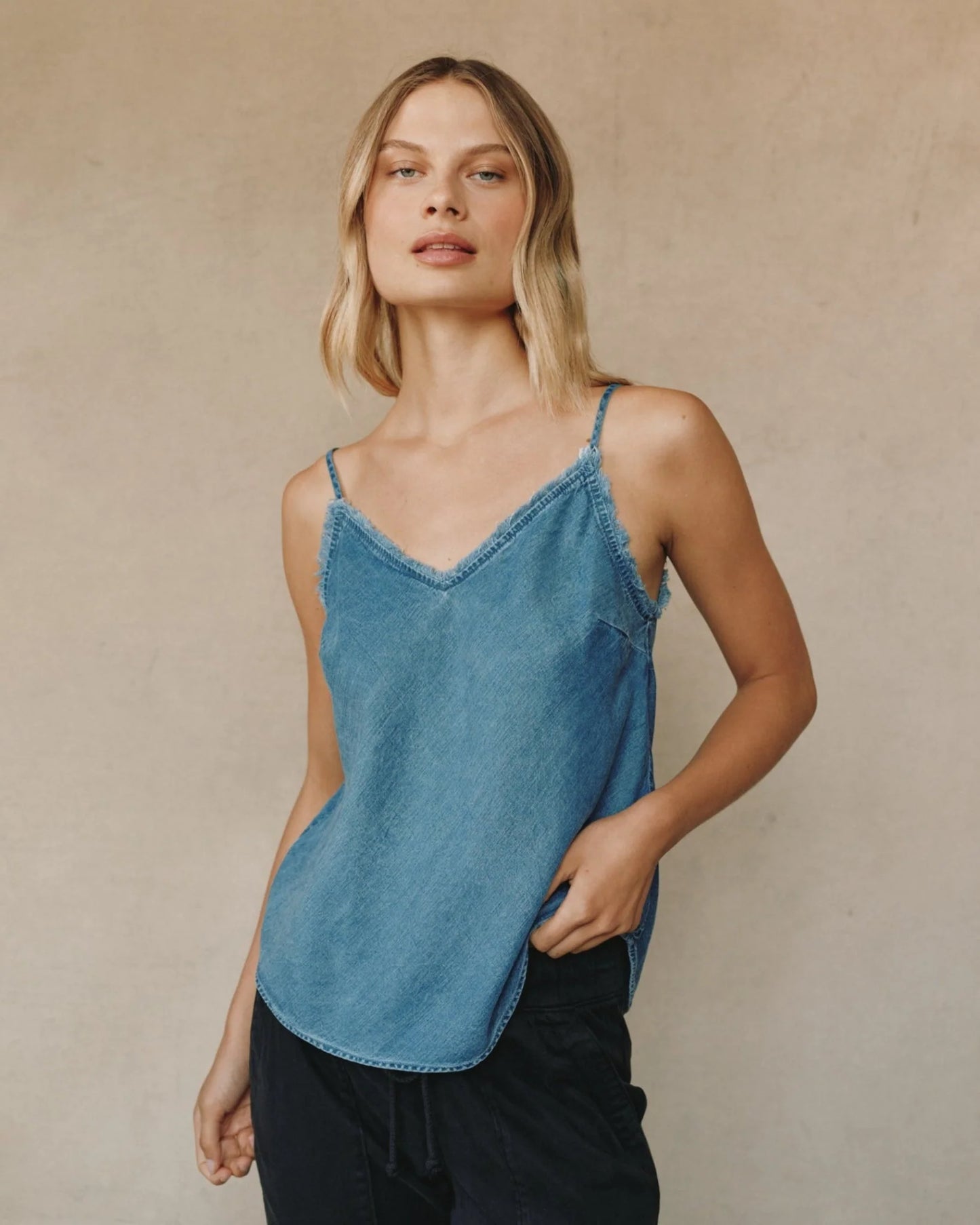 Bella Dahl Frayed Cami Blue