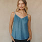 Bella Dahl Frayed Cami Blue