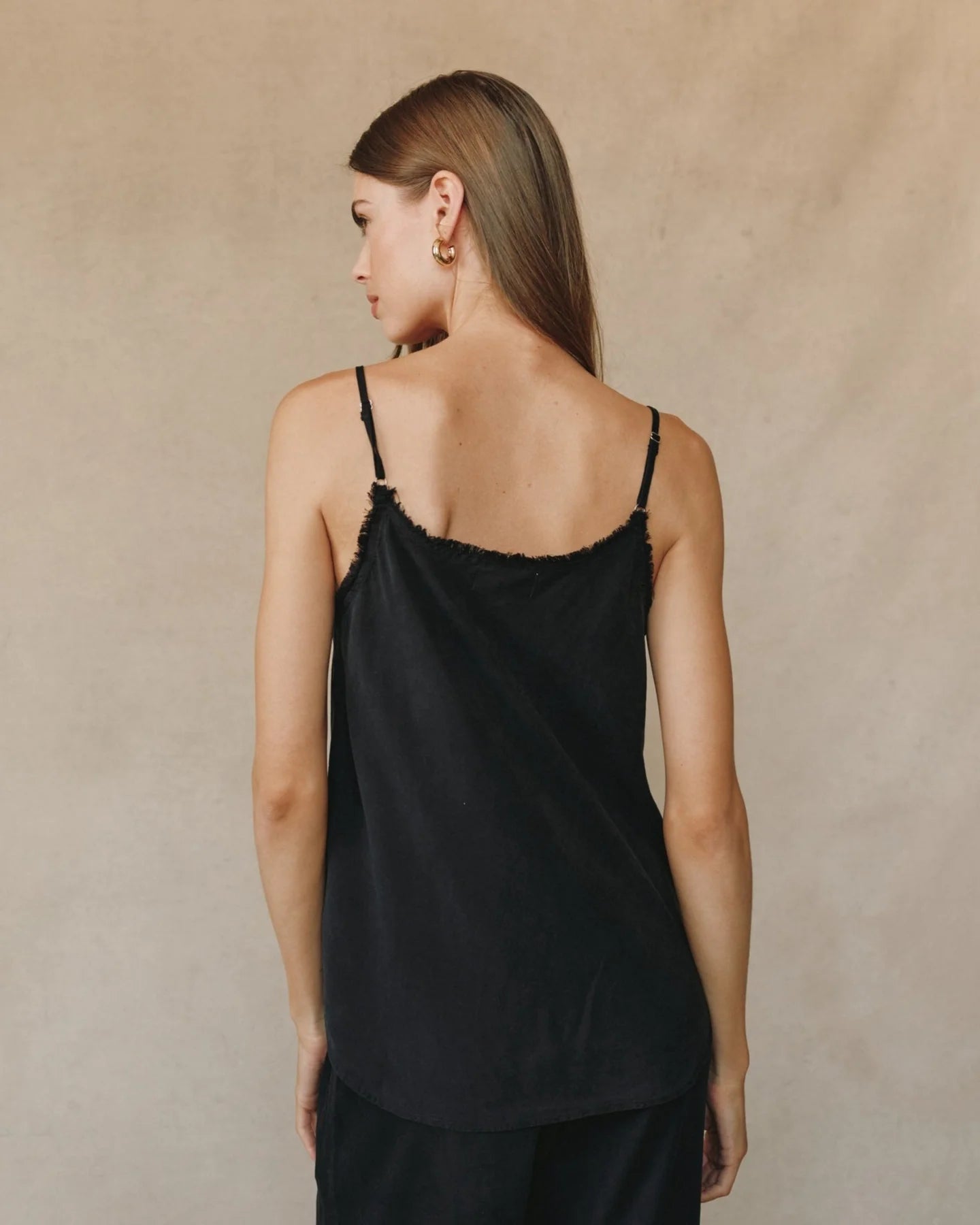 Bella Dahl Frayed Cami Black