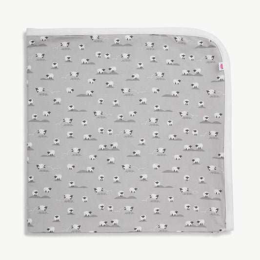 gray baa baa baby modal soothing swaddle blanket