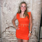 Hot Orange Mini Sweater Dress