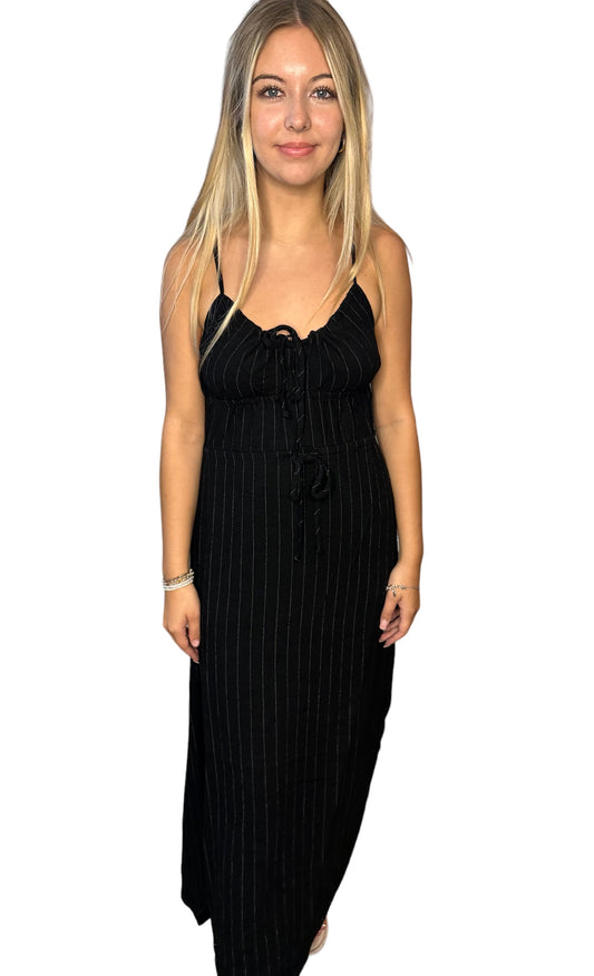 Shirley Beverly Pinstripe Slip Dress