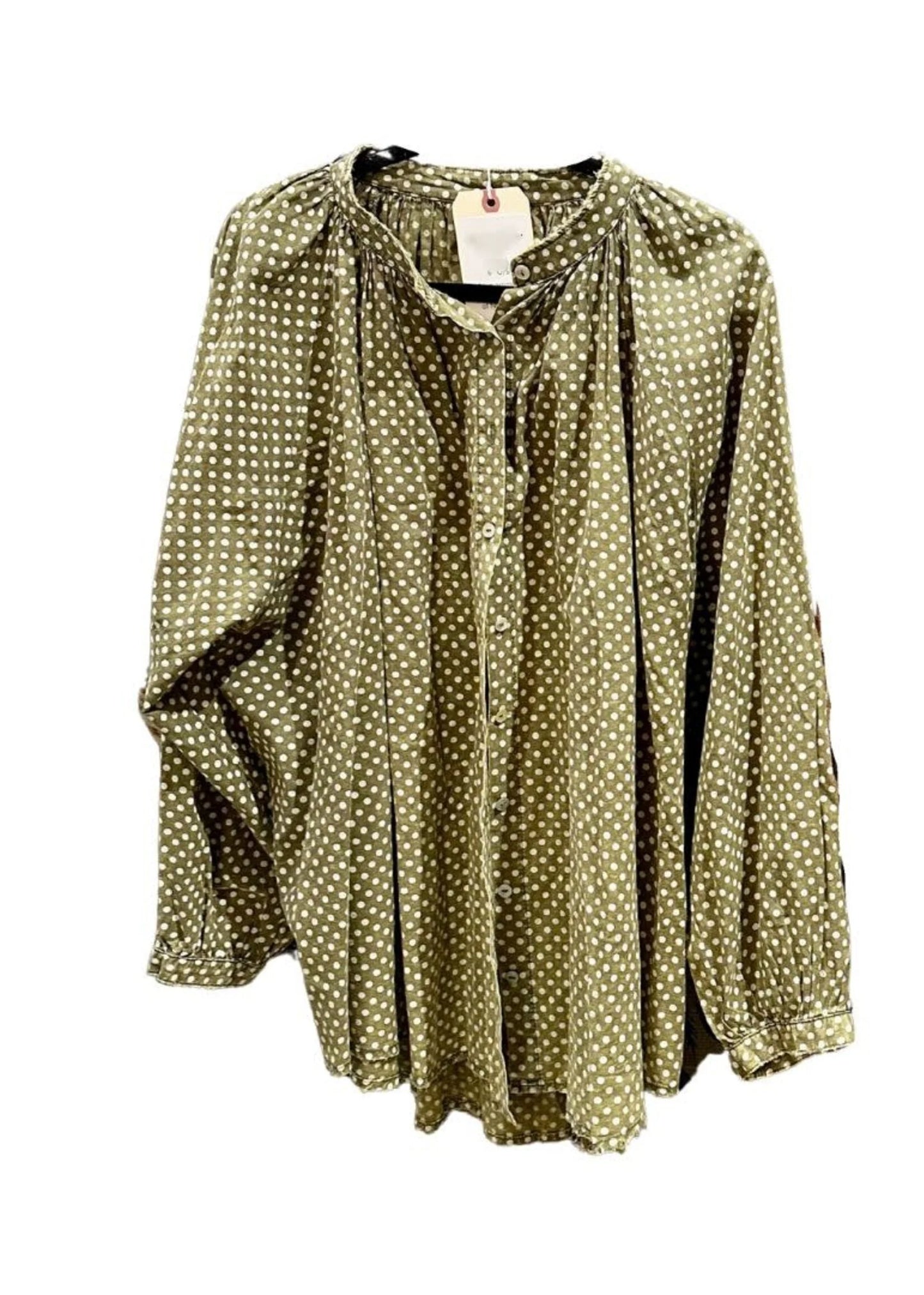 Sweet Nothings Top - Olive Dot