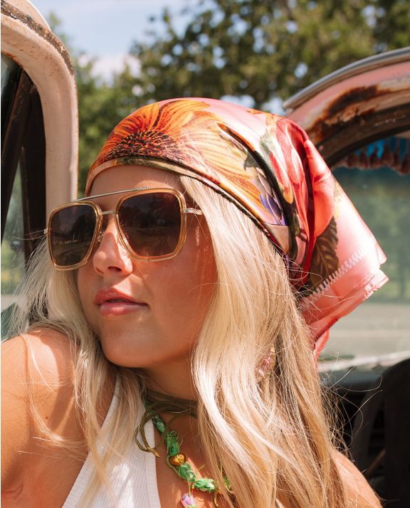 Junk Gypsy Pink Floral Scarf