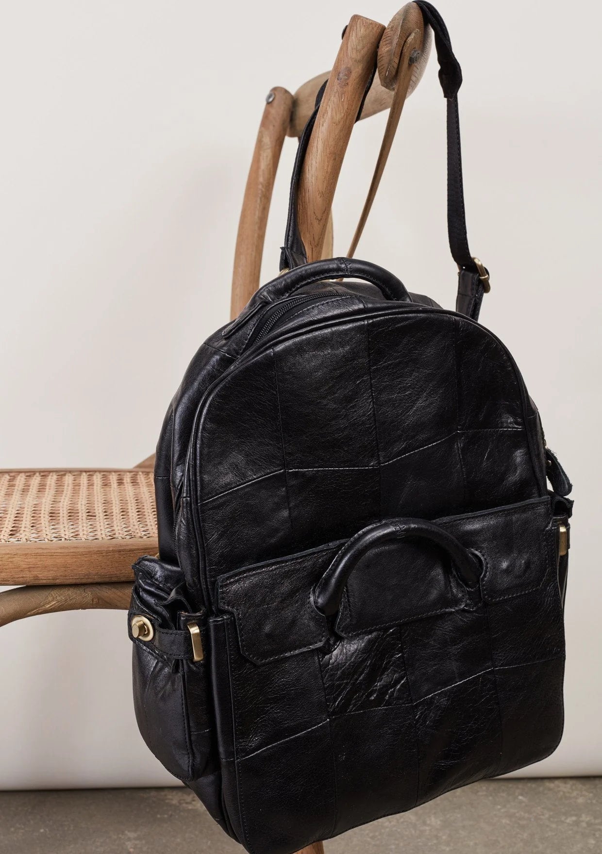 Black Leather Backpack