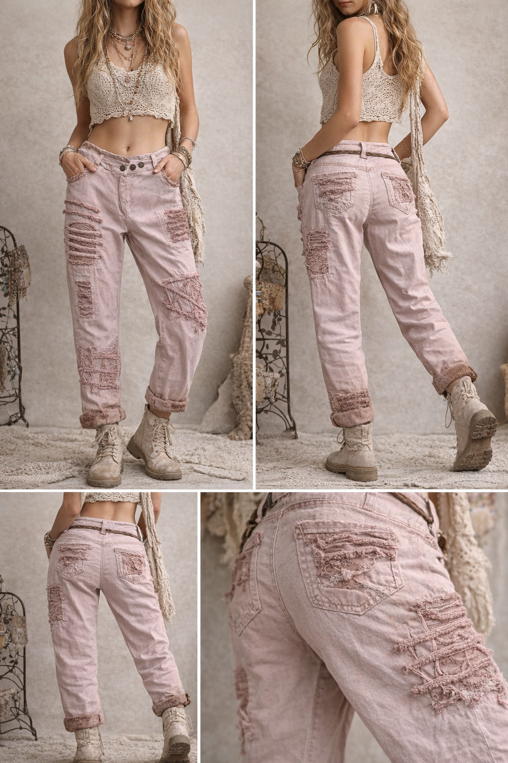 Paper Lace Lilac denim pants
