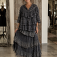 Paper Lace Tier Black Lace Top