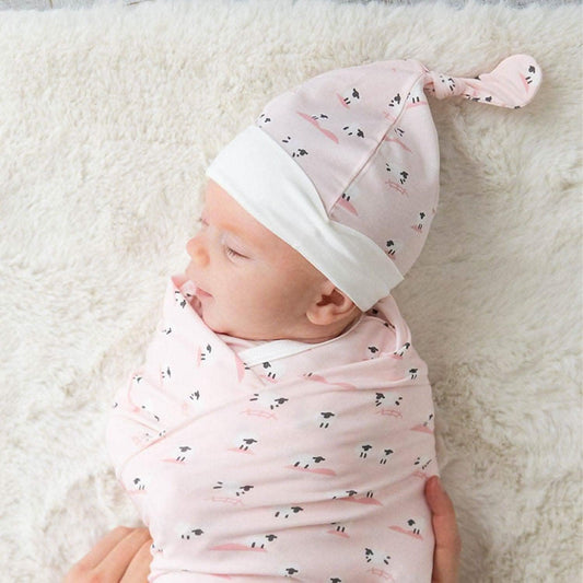 pink baa baa baby modal soothing swaddle blanket