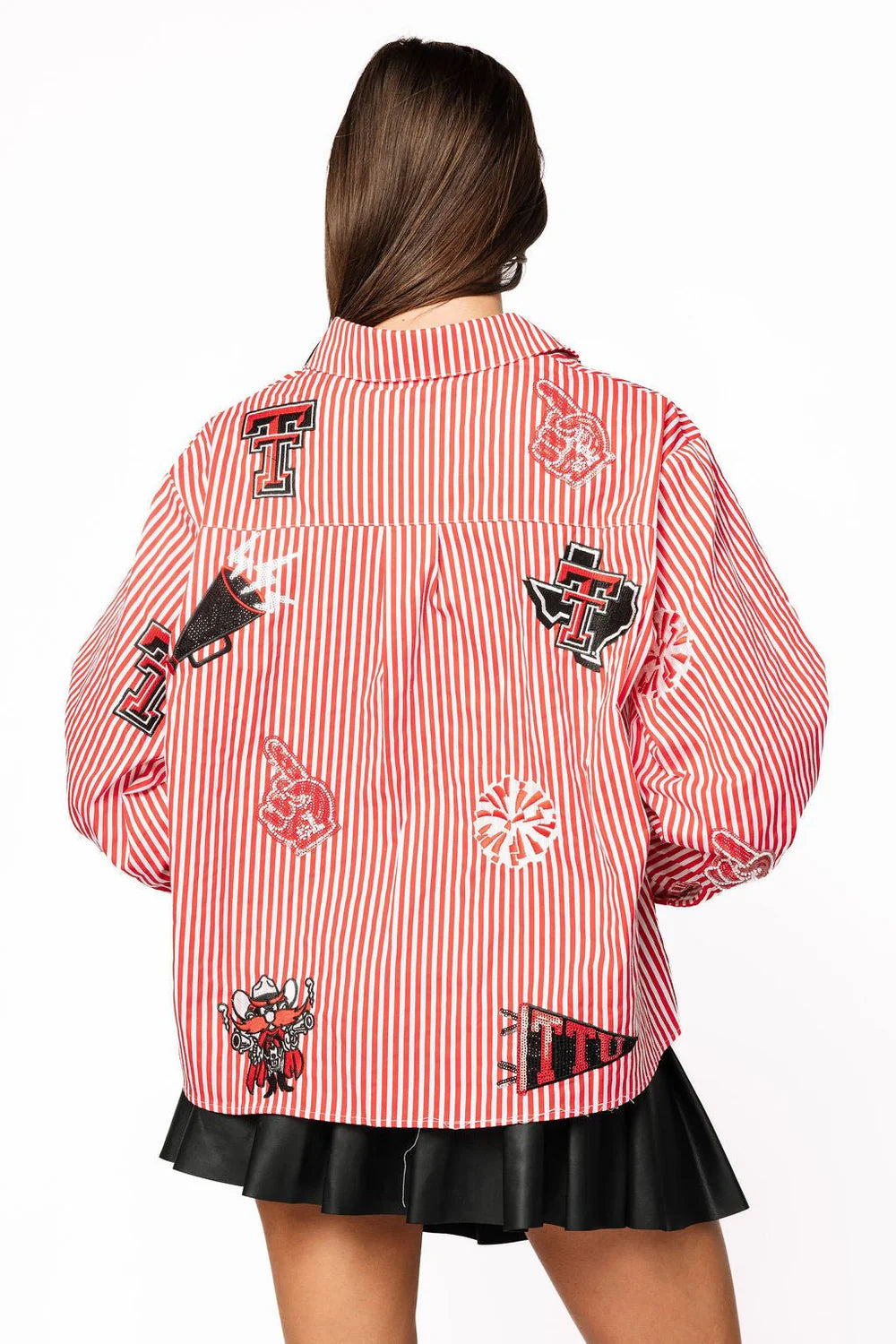 Texas Tech Mini Icon Striped Button Down