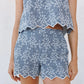 Scallop Border Catalina Short - Floral Gingham
