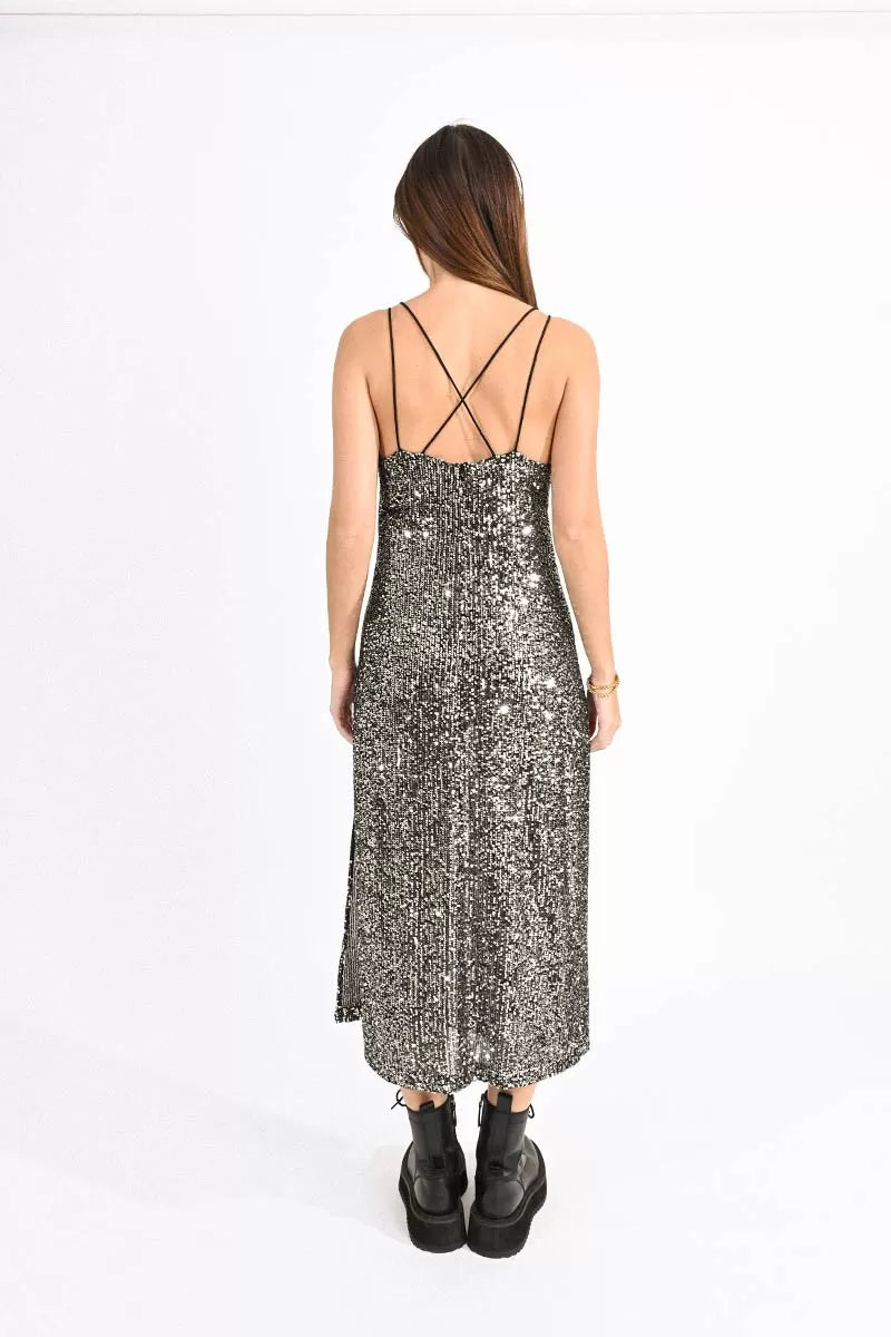 Silvery Sequin Dress
