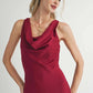 Sweet Treat Cowl Neck Red Dress