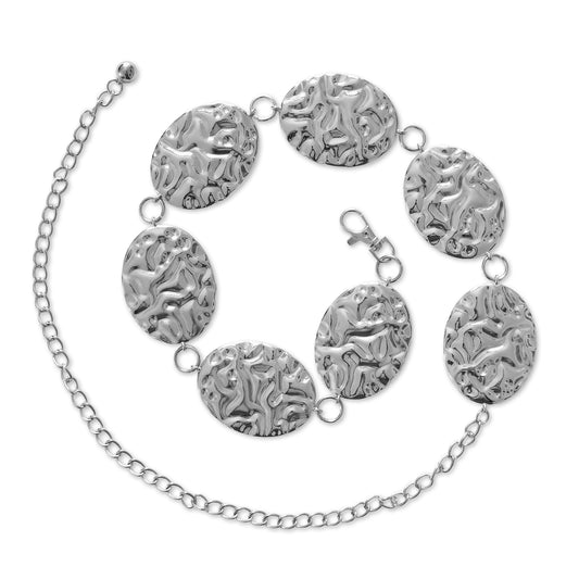 Silver Hammered Concho belt