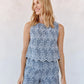 Split Back Tank Floral Gingham