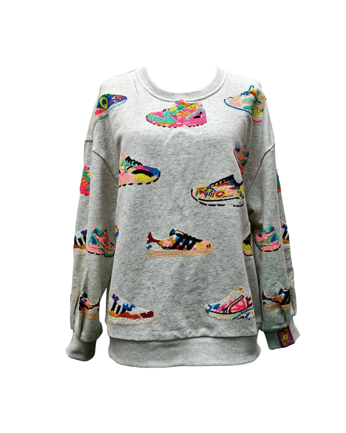 Queen of Sparkle Grey Neon Sneaker Sweatshirt