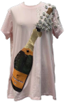 Queen of Sparkles Light Pink Popping Champagne Tee Dress