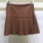PU pleated leather skirt