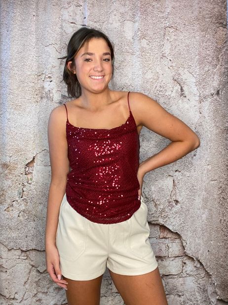 Sequined Wine Cami