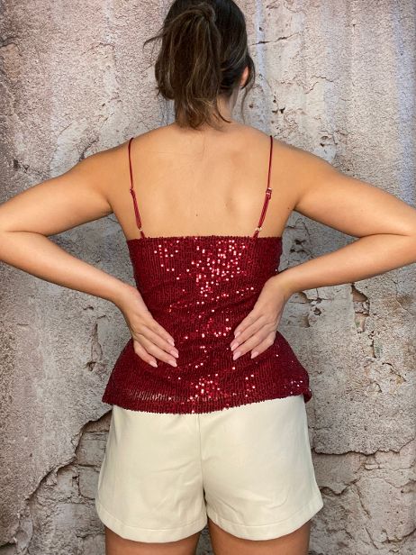 Sequined Wine Cami