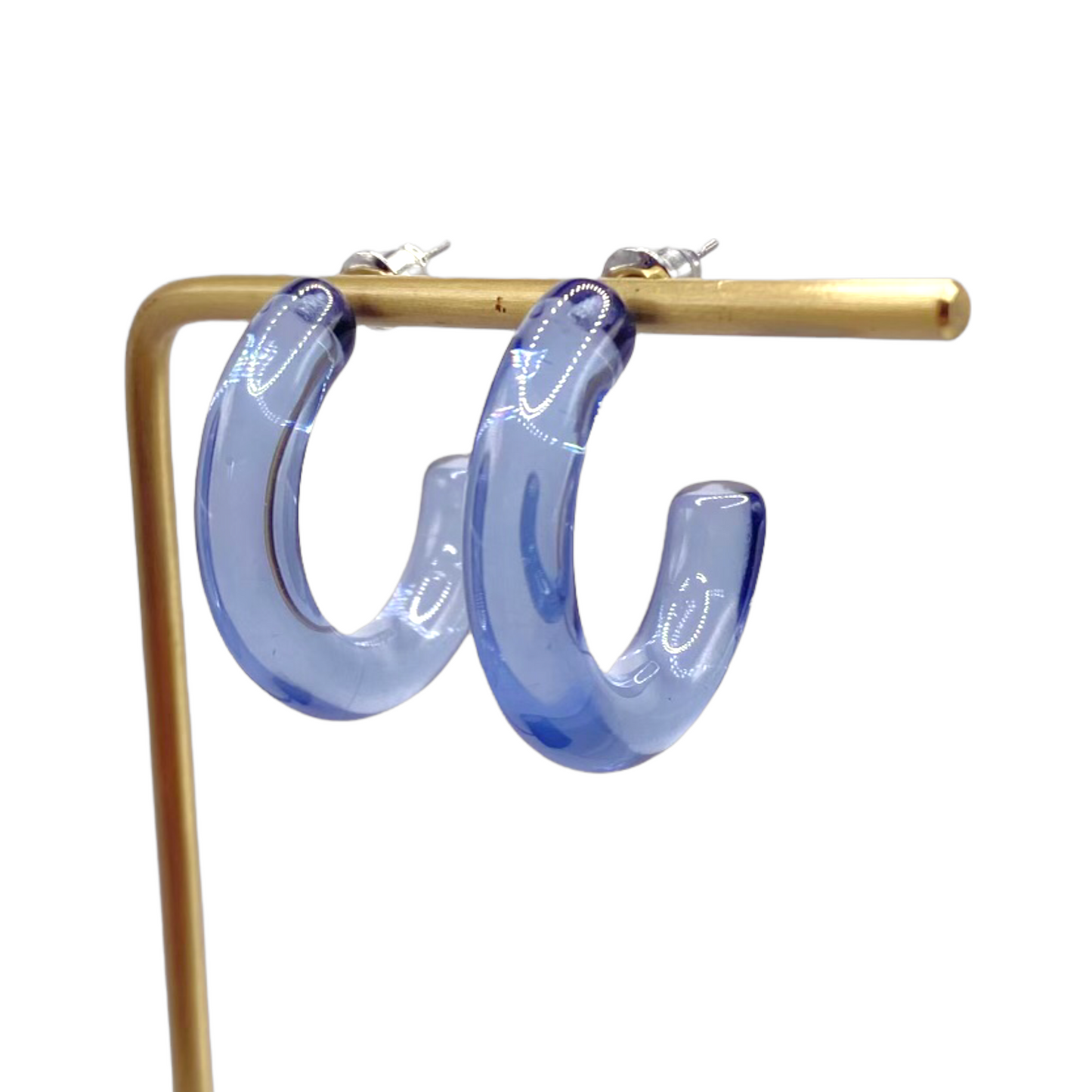 Clear Lucite Hoop Earrings