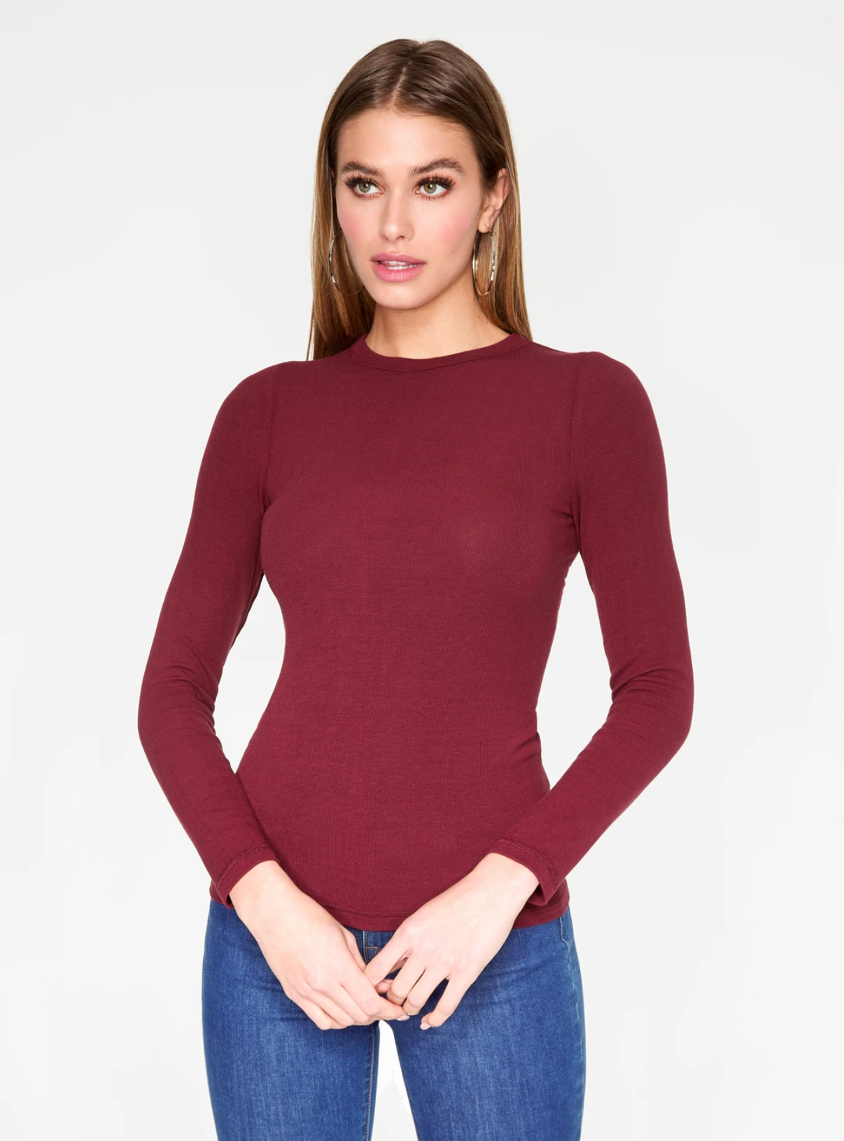 Hey You Long Sleeve Ribbed Top