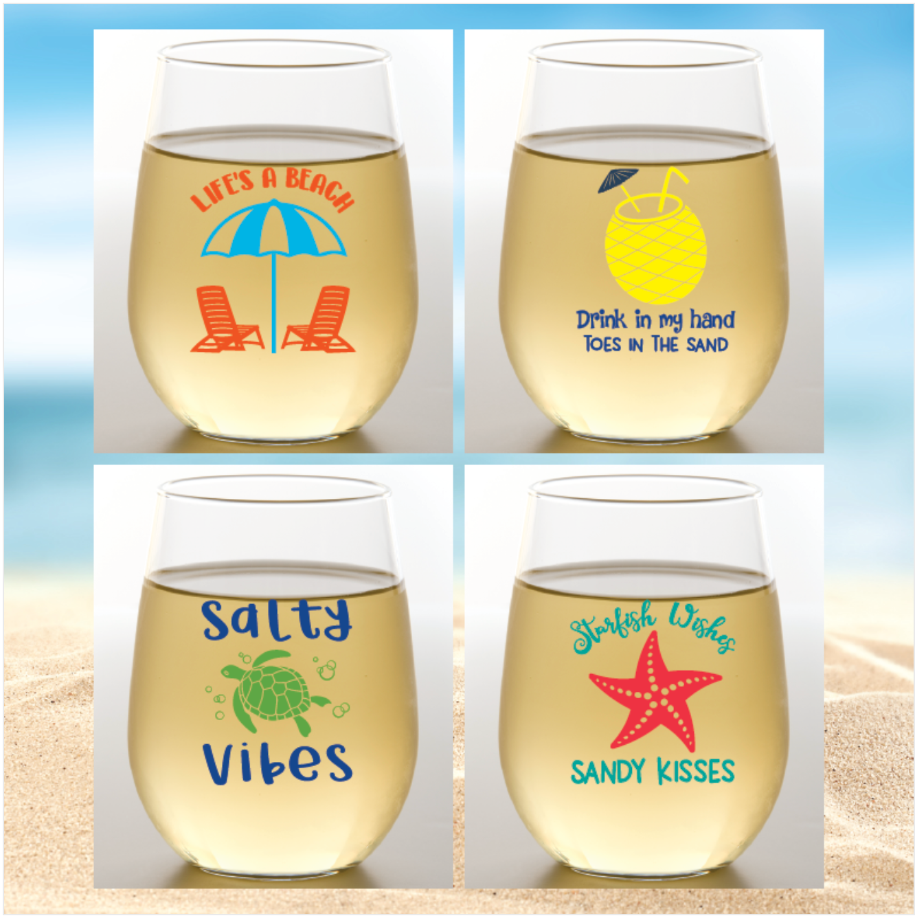 Beach Wine Glasses