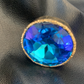 Blue Swarovski round accent ring