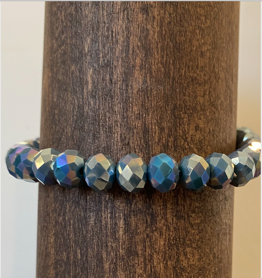 Ocean Faceted Rondel Crystal Bracelet