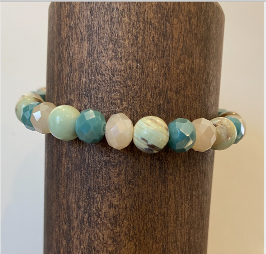 Jasper and Crystal Mixed Bracelet