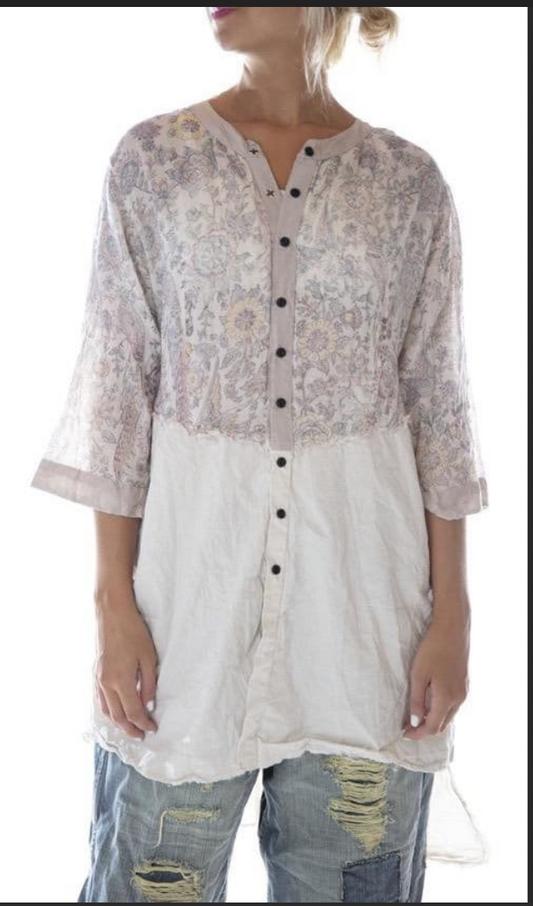 Magnolia Pearl Blockprint Sybeal Chemise Dress 613