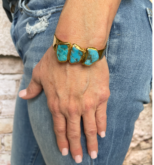 Triple Turquoise Cuff