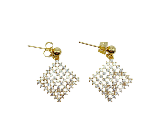 Pave Diamond Shape Earrings