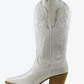 Hanan White Western Boots