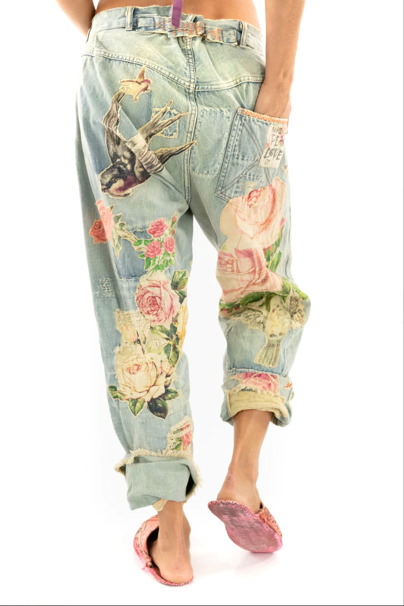 Floral Embroidered Boyfriend Jeans