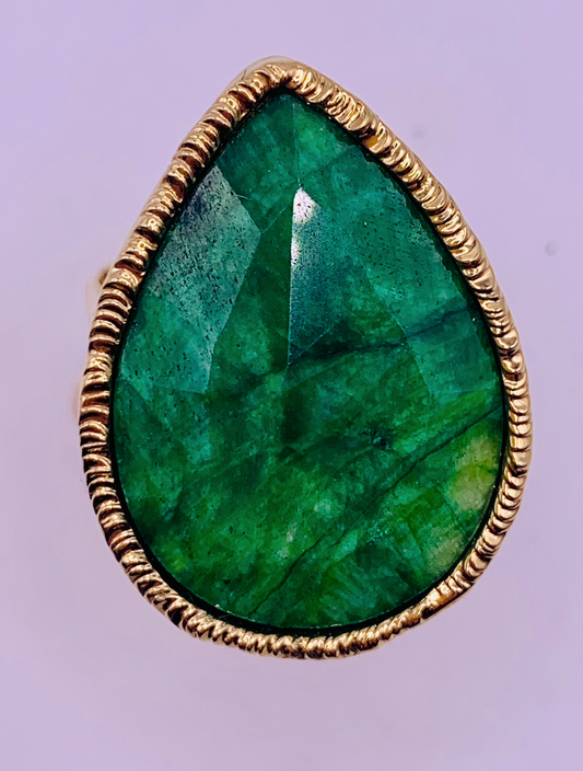 Green Malachite Gemstone Ring
