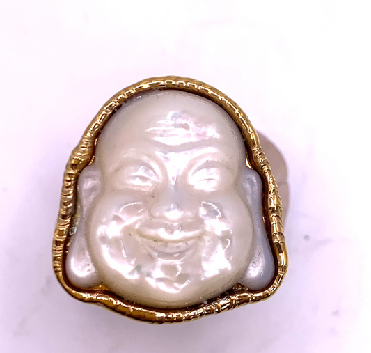 Mother of Pearl Buddha Ring