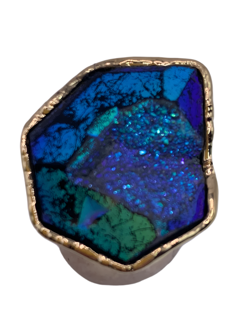 Blue Green Titanium Coated Druzy