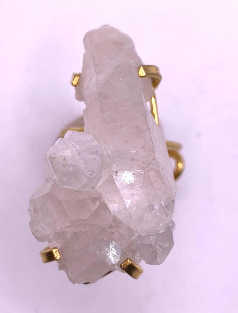 Irregular Shaped Crystal Quartz Ring